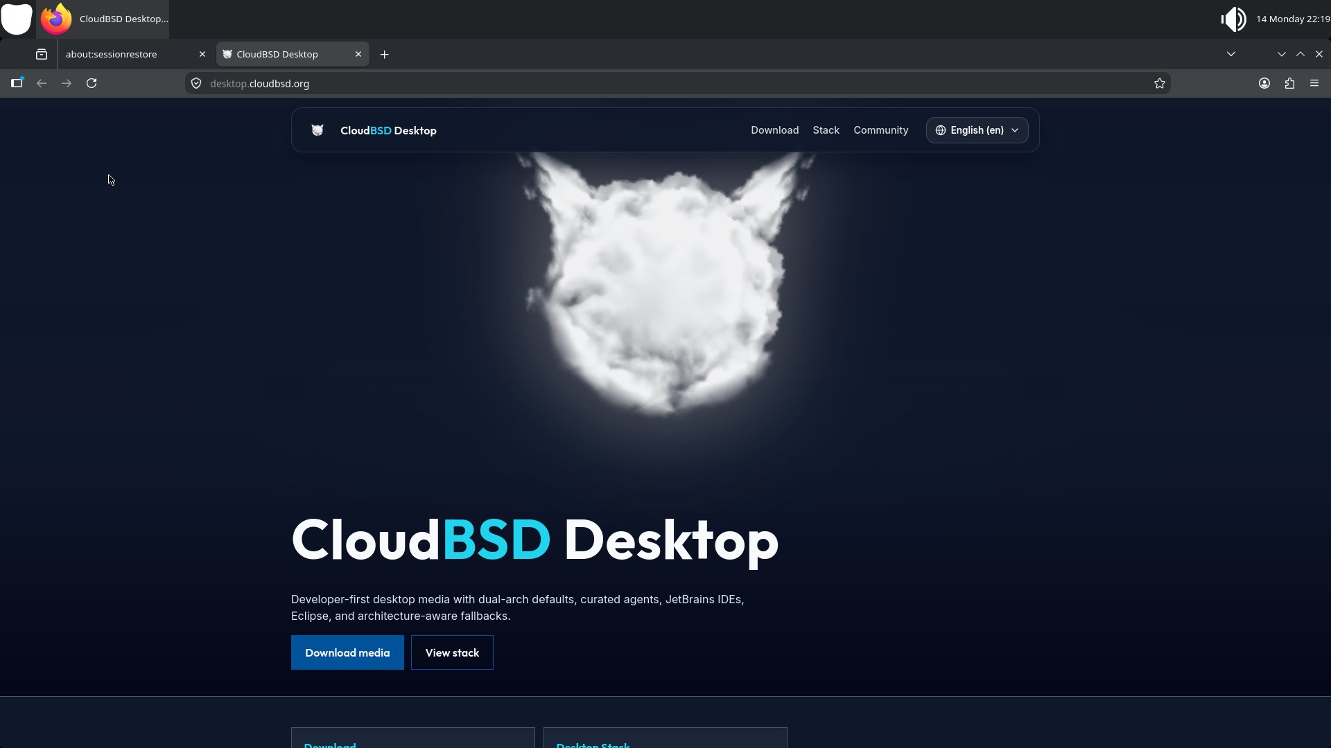 Firefox on CloudBSD Desktop