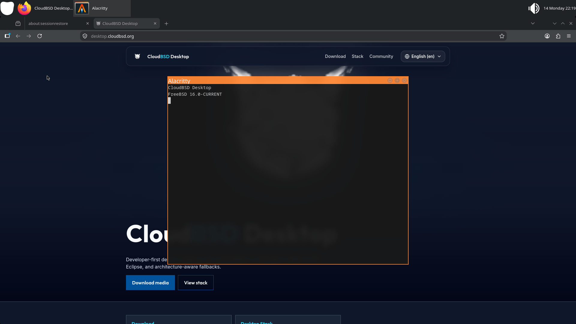 Terminal on CloudBSD Desktop